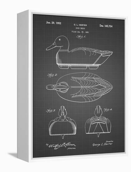 PP1001-Black Grid Propelled Duck Decoy Patent Poster-Cole Borders-Framed Premier Image Canvas