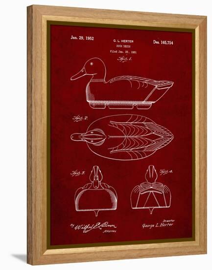 PP1001-Burgundy Propelled Duck Decoy Patent Poster-Cole Borders-Framed Premier Image Canvas