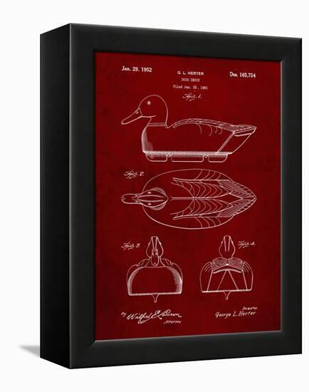 PP1001-Burgundy Propelled Duck Decoy Patent Poster-Cole Borders-Framed Premier Image Canvas