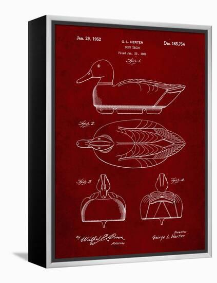 PP1001-Burgundy Propelled Duck Decoy Patent Poster-Cole Borders-Framed Premier Image Canvas