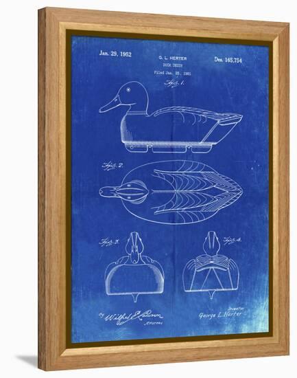 PP1001-Faded Blueprint Propelled Duck Decoy Patent Poster-Cole Borders-Framed Premier Image Canvas