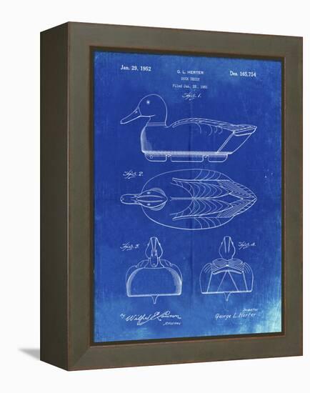 PP1001-Faded Blueprint Propelled Duck Decoy Patent Poster-Cole Borders-Framed Premier Image Canvas