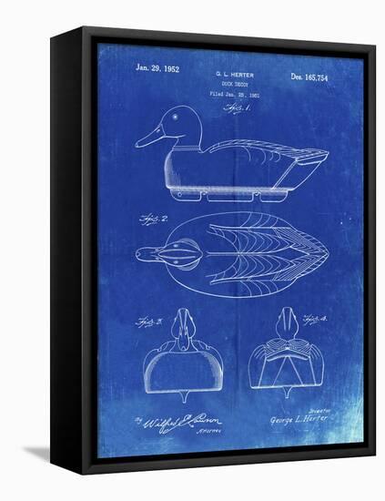 PP1001-Faded Blueprint Propelled Duck Decoy Patent Poster-Cole Borders-Framed Premier Image Canvas