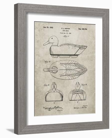 PP1001-Sandstone Propelled Duck Decoy Patent Poster-Cole Borders-Framed Giclee Print