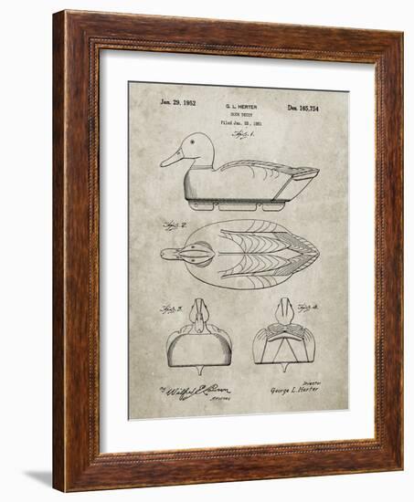 PP1001-Sandstone Propelled Duck Decoy Patent Poster-Cole Borders-Framed Giclee Print