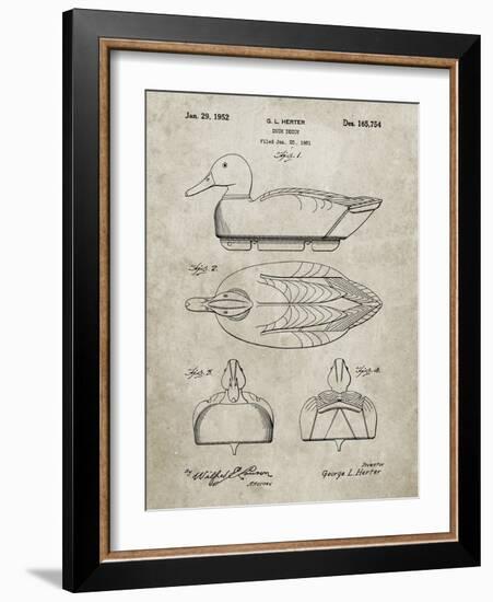 PP1001-Sandstone Propelled Duck Decoy Patent Poster-Cole Borders-Framed Giclee Print