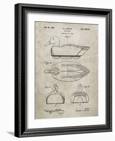 PP1001-Sandstone Propelled Duck Decoy Patent Poster-Cole Borders-Framed Giclee Print