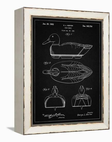 PP1001-Vintage Black Propelled Duck Decoy Patent Poster-Cole Borders-Framed Premier Image Canvas