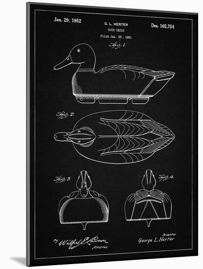 PP1001-Vintage Black Propelled Duck Decoy Patent Poster-Cole Borders-Mounted Giclee Print