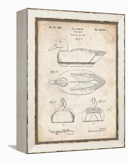 PP1001-Vintage Parchment Propelled Duck Decoy Patent Poster-Cole Borders-Framed Premier Image Canvas