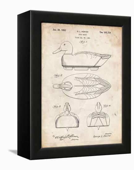 PP1001-Vintage Parchment Propelled Duck Decoy Patent Poster-Cole Borders-Framed Premier Image Canvas