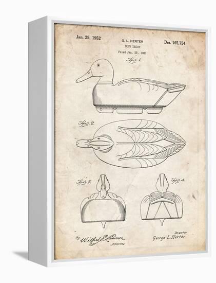 PP1001-Vintage Parchment Propelled Duck Decoy Patent Poster-Cole Borders-Framed Premier Image Canvas