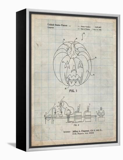 PP1003-Antique Grid Parchment Pumpkin Patent Poster-Cole Borders-Framed Premier Image Canvas