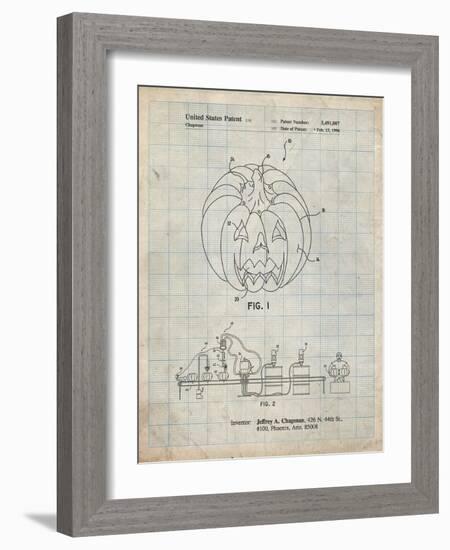 PP1003-Antique Grid Parchment Pumpkin Patent Poster-Cole Borders-Framed Giclee Print