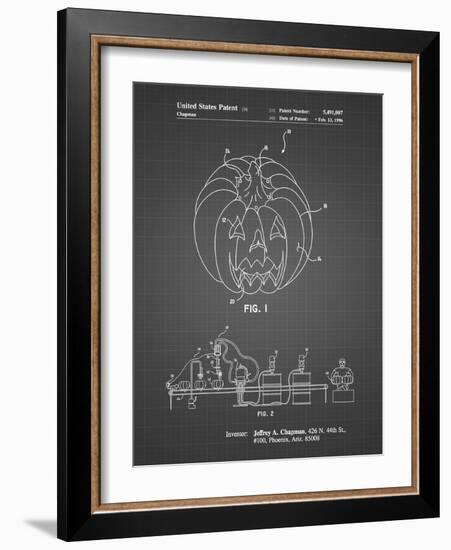 PP1003-Black Grid Pumpkin Patent Poster-Cole Borders-Framed Giclee Print