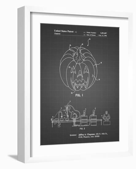PP1003-Black Grid Pumpkin Patent Poster-Cole Borders-Framed Giclee Print