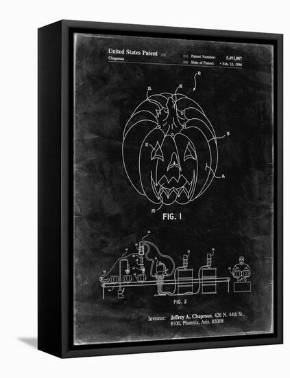PP1003-Black Grunge Pumpkin Patent Poster-Cole Borders-Framed Premier Image Canvas