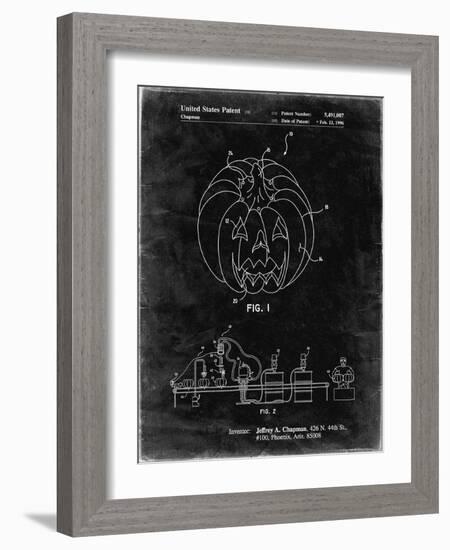 PP1003-Black Grunge Pumpkin Patent Poster-Cole Borders-Framed Giclee Print