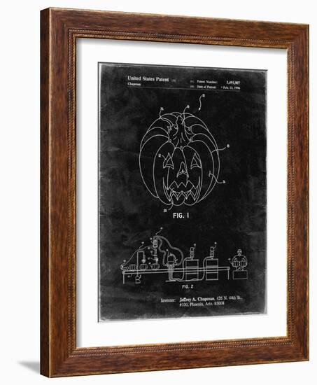 PP1003-Black Grunge Pumpkin Patent Poster-Cole Borders-Framed Giclee Print