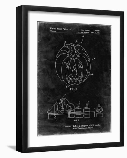 PP1003-Black Grunge Pumpkin Patent Poster-Cole Borders-Framed Giclee Print