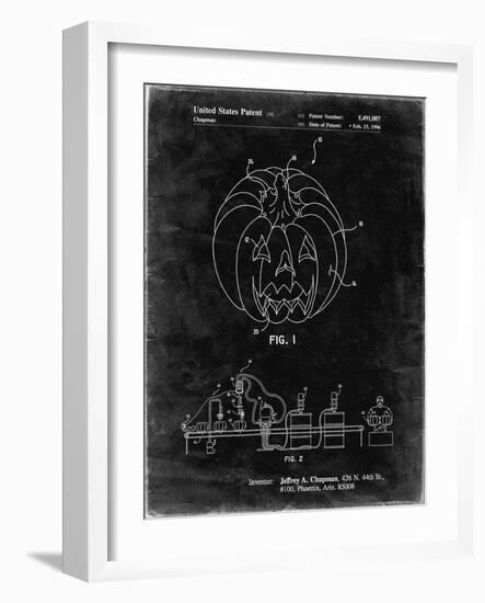 PP1003-Black Grunge Pumpkin Patent Poster-Cole Borders-Framed Giclee Print