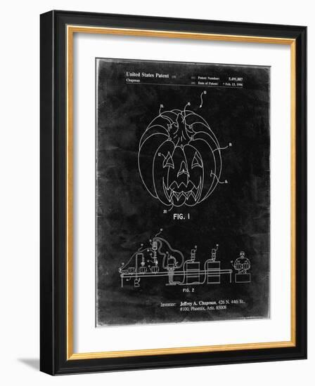 PP1003-Black Grunge Pumpkin Patent Poster-Cole Borders-Framed Giclee Print