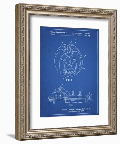 PP1003-Blueprint Pumpkin Patent Poster-Cole Borders-Framed Giclee Print