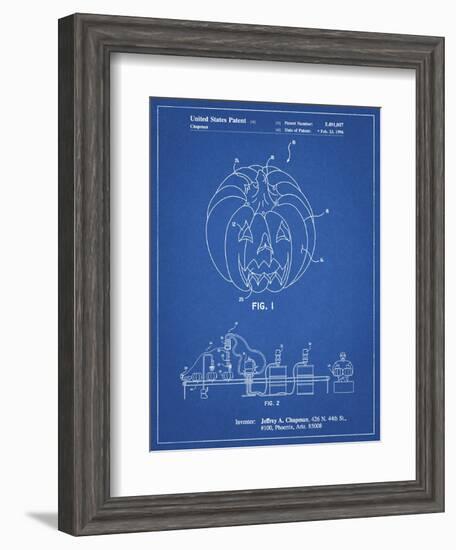 PP1003-Blueprint Pumpkin Patent Poster-Cole Borders-Framed Giclee Print