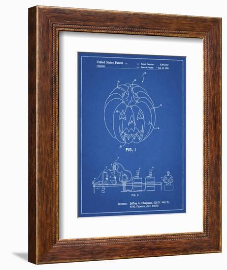 PP1003-Blueprint Pumpkin Patent Poster-Cole Borders-Framed Giclee Print