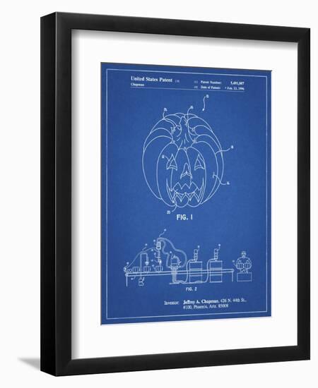 PP1003-Blueprint Pumpkin Patent Poster-Cole Borders-Framed Giclee Print