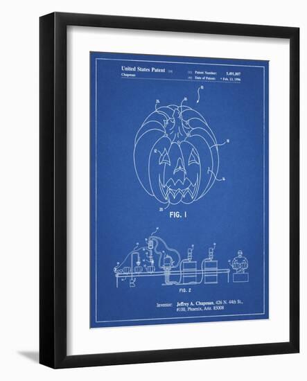 PP1003-Blueprint Pumpkin Patent Poster-Cole Borders-Framed Giclee Print