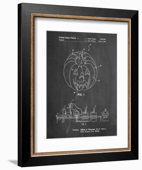 PP1003-Chalkboard Pumpkin Patent Poster-Cole Borders-Framed Giclee Print