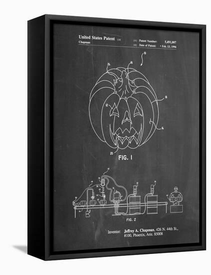 PP1003-Chalkboard Pumpkin Patent Poster-Cole Borders-Framed Premier Image Canvas