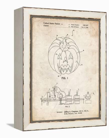 PP1003-Vintage Parchment Pumpkin Patent Poster-Cole Borders-Framed Premier Image Canvas