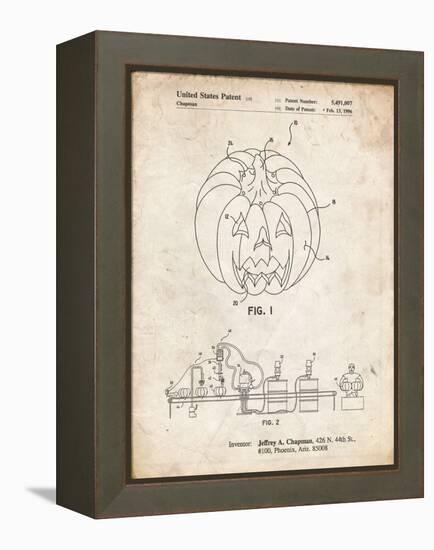 PP1003-Vintage Parchment Pumpkin Patent Poster-Cole Borders-Framed Premier Image Canvas