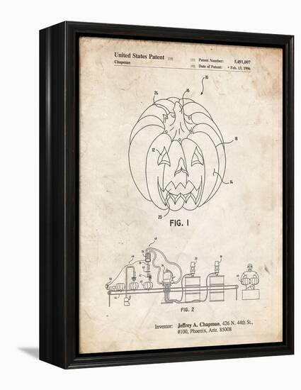 PP1003-Vintage Parchment Pumpkin Patent Poster-Cole Borders-Framed Premier Image Canvas