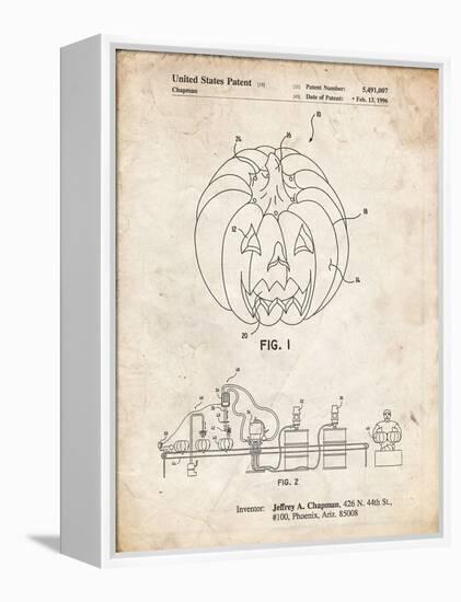 PP1003-Vintage Parchment Pumpkin Patent Poster-Cole Borders-Framed Premier Image Canvas