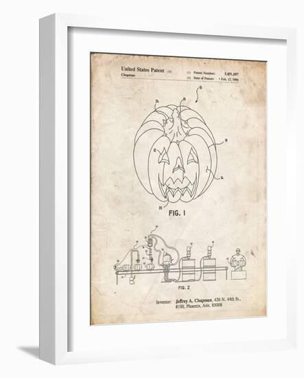 PP1003-Vintage Parchment Pumpkin Patent Poster-Cole Borders-Framed Giclee Print