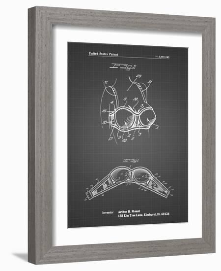 PP1004-Black Grid Push-up Bra Patent Poster-Cole Borders-Framed Giclee Print