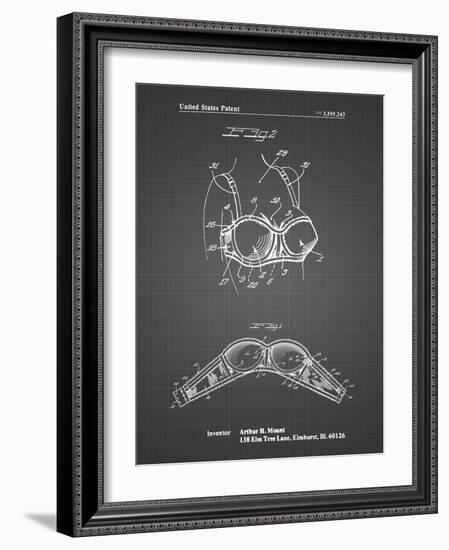 PP1004-Black Grid Push-up Bra Patent Poster-Cole Borders-Framed Giclee Print