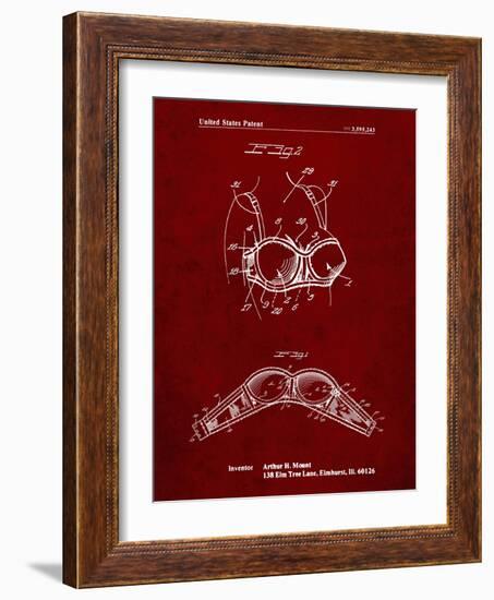 PP1004-Burgundy Push-up Bra Patent Poster-Cole Borders-Framed Giclee Print