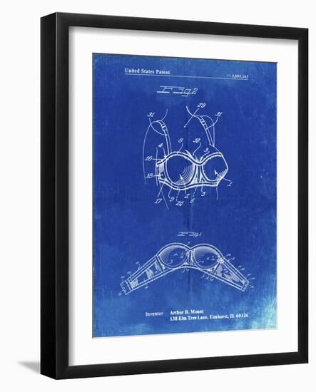 PP1004-Faded Blueprint Push-up Bra Patent Poster-Cole Borders-Framed Giclee Print