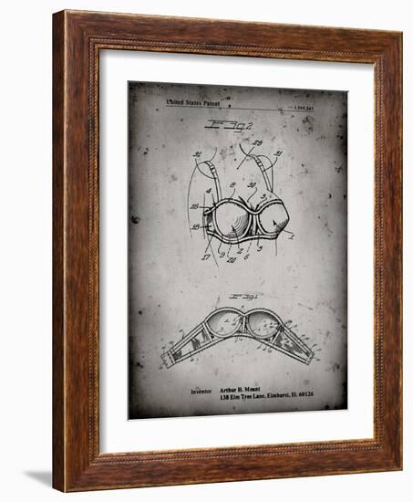 PP1004-Faded Grey Push-up Bra Patent Poster-Cole Borders-Framed Giclee Print