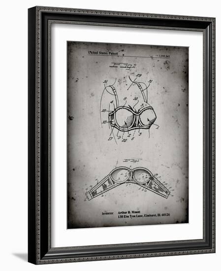 PP1004-Faded Grey Push-up Bra Patent Poster-Cole Borders-Framed Giclee Print