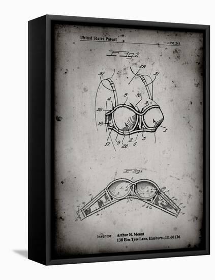 PP1004-Faded Grey Push-up Bra Patent Poster-Cole Borders-Framed Premier Image Canvas