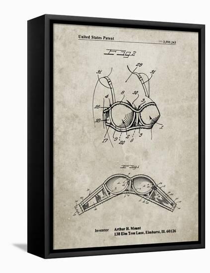 PP1004-Sandstone Push-up Bra Patent Poster-Cole Borders-Framed Premier Image Canvas