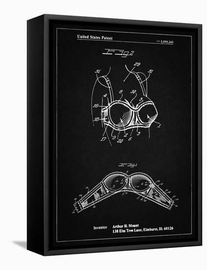 PP1004-Vintage Black Push-up Bra Patent Poster-Cole Borders-Framed Premier Image Canvas