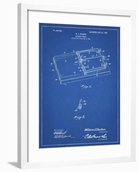 PP1007-Blueprint Rat Trap Patent Print-Cole Borders-Framed Giclee Print