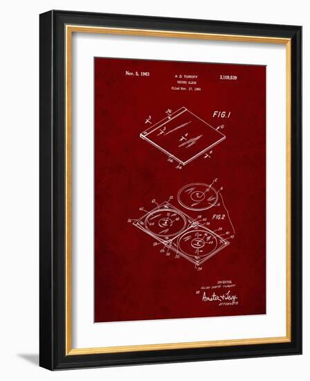 PP1008-Burgundy Record Album Patent Poster-Cole Borders-Framed Giclee Print