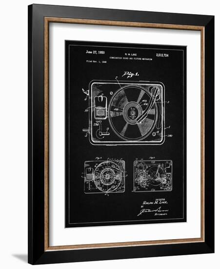 PP1009-Vintage Black Record Player Patent Poster-Cole Borders-Framed Giclee Print